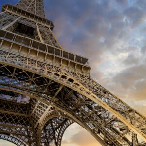 low angle shot of the eiffel tower in paris, france
